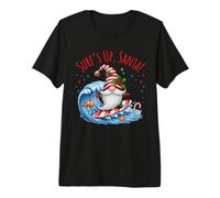 Surf's Up - Gnomo Natalizio con Babbo Natale Maglietta Premium