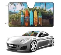 Surf's Up - Parasole per parabrezza dell'auto, per mantenere fresco l'interno dell'auto, 129,5 x 71,1 cm, parasole pieghevole per finestrino anteriore, scudo termico per SUV, camion, blocca i raggi UV