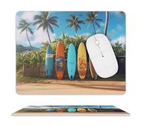 Surf's Up - Tappetino per mouse con tavola da surf, impermeabile e antiscivolo, tappetino per mouse portatile, comodo tappetino per mouse per desktop, casa, ufficio, laptop
