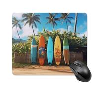 Surf's Up - Tappetino per mouse quadrato con tavola da surf, tappetino per mouse portatile con base in gomma antiscivolo, 18 x 22 cm, ultra sottile, per computer, laptop, accessori da scrivania da