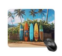 Surf's Up - Tappetino per mouse quadrato con tavola da surf, tappetino per mouse portatile con base in gomma antiscivolo, 20 x 25 cm, ultra sottile, per computer, laptop, accessori da scrivania da