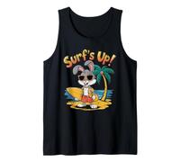 Surfs Up - Tavola da Surf con Coniglietto e Coniglietto, Stile retrò, Estate Canotta