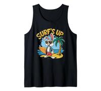 Surfs Up - Tavola da Surf con Coniglietto e Coniglietto, Stile retrò, Estate Canotta