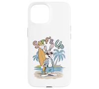 Surfs Up - Tavola da surf con coniglietto e coniglietto, stile retrò, estate Custodia per iPhone 15