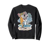 Surfs Up - Tavola da Surf con Coniglietto e Coniglietto, Stile retrò, Estate Felpa
