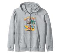 Surfs Up - Tavola da Surf con Coniglietto e Coniglietto, Stile retrò, Estate Felpa con Cappuccio