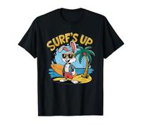 Surfs Up - Tavola da surf con coniglietto e coniglietto, stile retrò, estate Maglietta