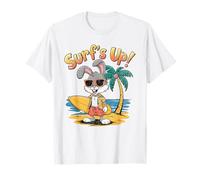 Surfs Up - Tavola da Surf con Coniglietto e Coniglietto, Stile retrò, Estate Maglietta