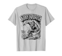 SurfSquatch! Bigfoot Surfer Vintage Wave Sasquatch Maglietta