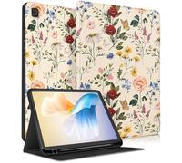 SurgeCraft Custodia a libro per Samsung Galaxy Tab S6 Lite da 10,4 pollici, motivo floreale con fiori e graziose ragazze SM-P610/P613/P615/P619