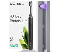 SURI Spazzolino elettrico sonico 1.0 con custodia da viaggio per la pulizia UV | Batteria da 40+giorno | Progettato in California | Spazzolino elettrico per adulti | Spazzolino da denti da viaggio |