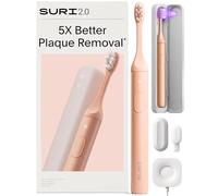 SURI Spazzolino elettrico sonico 2.0 con sensore di pressione e custodia da viaggio per la pulizia UV, batteria per oltre 35 giorni, classificato nel Regno Unito, spazzolino elettrico sostenibile per