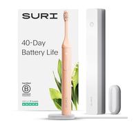 SURI Spazzolino elettrico sonico con custodia da viaggio per la pulizia UV, batteria 40+ giorni, classificato nel Regno Unito, spazzolino elettrico sostenibile per adulti, spazzolino da denti sonico