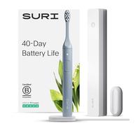 SURI Spazzolino elettrico sonico con custodia da viaggio per la pulizia UV, batteria 40+ giorni, progettato in California, spazzolino elettrico per adulti, spazzolini da denti da viaggio, spazzolino