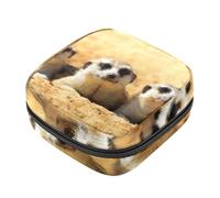 Suricata Suricatta - Kit per il primo ciclo mestruale africano per ragazze, salvaslip assorbenti, borsa mestruale, porta assorbenti con cerniera, organizer per tovaglioli sanitari