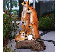 Suricati Lampada Solare Esterni LED Luci Decorative Targa di Benvenuto H 27 CM