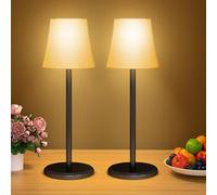 Suright 2 Pezzi Lampada da Tavolo con 3 Modalità Color+RGB, Lampada da Comodino Senza Fili Ricaricabile Luminosità Regolabile, Lampada da Scrivania IP54 Impermeabile per Ristorante, Camera da Letto