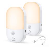 Suright 2 Pezzi Luce Notturna Bambini Ricaricabile Tipo C con Sensore di