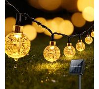Suright Catena Luminosa Esterno Solare 13m 60 LED Luci 13M 60LED Bianco Caldo