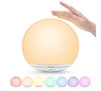 Suright Luce Notturna Bambini,Lampada da Comodino Ricaricabile USB,Luce Notturna LED con Luce Calda Dimmerabile Progressive&Luce a 7 Colori,Touch&Interruttore,Timer per Cameretta,Campeggio, Regalo