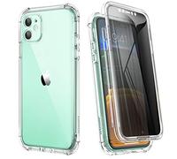 SURITCH Compatibile con iPhone 11 Custodia Trasparente,[Protezione Schermo Privacy Integrata],Protezione Antiurto 360 Full Body PC Rigido + Paraurti in Gomma TPU Morbida 4 Angoli 6,1 Pollici
