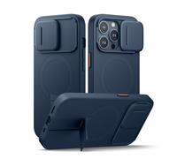 SURITCH Cover Magnetica compatibile con iPhone 13 Pro, alloggiamento a prova di urti custodia protettiva ultra sottile con coperchio della fotocamera scorrevole e supporto regolabile(blu)