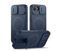 SURITCH Cover Magnetica compatibile con iphone 16e, alloggiamento a prova di urti custodia protettiva con coperchio della fotocamera scorrevole e supporto regolabile(blu)