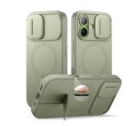 SURITCH Cover Magnetica compatibile con iPhone 17, alloggiamento a prova di urti custodia protettiva con coperchio della fotocamera scorrevole e supporto regolabile(verde)