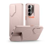 SURITCH Cover Magnetica Compatibile con Samsung Galaxy S25 Plus Custodia Con la Copertura della Macchina Fotografica & il Cavalletto del Metallo Antiurto Protettiva Case per Galaxy S25 Plus 5G(Rosa)