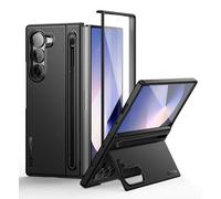 SURITCH Cover per Samsung Galaxy Z Fold 6 2024, Custodia per Samsung Z Fold 6 5G con Protezione dello Schermo Anteriore + Cavalletto + Slot per penna S, Protettiva Case Cover per Galaxy Fold 5, Nero