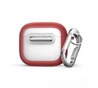 SURITCH Custodia Compatibile con AirPods 4,Bloccaggio Antishock Copertura Protettiva per Earpods con Kit di Pulizia e Carabina Anello per Chiavi（Rosso）