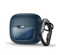 SURITCH Custodia Compatibile con JBL Tune Flex,Bloccaggio Antishock Copertura Protettiva per Earpods con Kit di Pulizia e Carabina Anello per Chiavi(Blu)