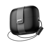 SURITCH Custodia Compatibile con Samsung Galaxy Buds 3 Pro/Buds 3 FE (2025)/Buds 3 (2024),Bloccaggio Magnetico Antishock Copertura Protettiva con Kit di Pulizia e Laccetto da Appendere（Nero）