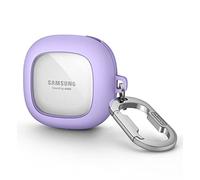 SURITCH Custodia trasparente compatibile con Samsung Galaxy Buds 2/Buds Live/Buds 2 Pro/Buds Pro/Buds FE, custodia protettiva portatile con portachiavi, per Samsung Galaxy Buds 2, viola