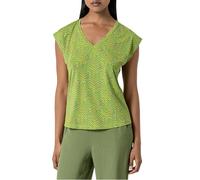 Surkana T-shirt in fantasia con scollo a V verde L