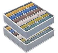 SURLIFE Organizer Cassetti Armadio,2 Pezzi Organizzatori per Calzini Pieghevole, Divisori per Cassetti Salvaspazio