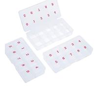 Surluoen 3Pz False Nail Tips Trasparente Box con 10 Numero Spazi Vuoti Contenitore Nail Art Organizzatore Box