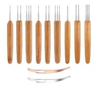 Surluoen 9 Pezzi Dreadlock Uncinetto per Capelli, Ago Loc per Dread con 2 Strumenti di Interblocco 0,5 mm 0,75 mm 1 mm Tessitura Uncinetto
