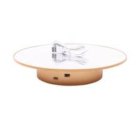Surluoen Display Giradischi Motorizzato per Testa di Manichino Espositore per Parrucche Giradischi con Display Rotante Elettrico un 360 Gradi Dorato