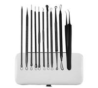 Surluoen Kit di Strumenti per Rimozione di Brufoli per Rimozione di Punti Neri 11 Pezzi, Strumento di Estrazione di Brufoli, Kit per L'Acne per Punti Neri