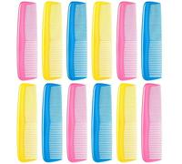 Surluoen Set di 12 Pettini Colorati per Capelli per Bambini, Donne, Uomini, Pettini Colorati nel Plastica per Medicazione Fine (Rosa, Giallo, Blu)