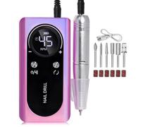 Surluoen Trapano Elettrico Portatile per Unghie da 45000 /Min, Ricaricabile, A Basso Rumore, per Levigatrice per Unghie, Strumento per Salone di Manicure, Facile da Usare, Viola