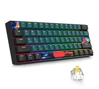 surmen GT61 - Mini tastiera meccanica da gioco wireless 60%, mini tastiera da gioco RGB, sostituibile a caldo, con interruttore Gateron lineare di tipo C/Bluetooth 5.0 programmabile (giallo Gateron,