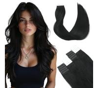SURNEL Sego, Extension per capelli umani, 50 cm, invisibili, colore nero corvino #1, senza cuciture, per donne, 50 g, 20 pezzi (T20 pollici, 1)