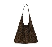 Surno in pelle scamosciata, borsa per vagabondo vintage, sacchetti per borse da borsetta da 2 pezzi con frizione, sacchetti ascondi versatili ascelle per donne per il lavoro (leopardo khaki)