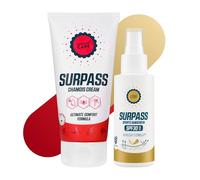 SURPASS Sunscreen SPF 30 & Chamois Cream Bundle - Senza paraffina - Crema anti-sfregamento naturale al 96% - Olio secco spray invisibile - UVA + UVB - EcoSun Pas 100 ml + 170 ml