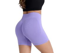 Surpasson - Pantaloncini aderenti senza cuciture, a vita alta, per sollevare il sedere e controllare la pancia, non si arrotola, più snelli, per donne, P, L