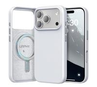 SURPHY Cover Magnetica per iPhone 17 Pro 6,3 Pollici,Custodia in Pelle PU per iPhone 17 Pro,Sottile Cover Antiurto con Protettiva Case,Ultra-sottile,Elevata Ricarica Wireless,Grigio Chiaro