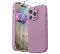 SURPHY Cover per iPhone 14 Pro Max 6,7 Pollici, con Vetro Temperato, Custodia in Silicone Antiurto per iPhone 14 Pro Max con Protezione per Ogni Lente Full Body Protettiva Case, Viola lilla