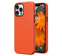 SURPHY Pelle Cover Compatibile con iPhone 13 Pro Max 6.7 Pollici(2021), Custodia in Premium PU Pelle Protettiva Case(con Metallic Buttons & Fodera in Microfibra) per iPhone 13 Pro Max, arancione